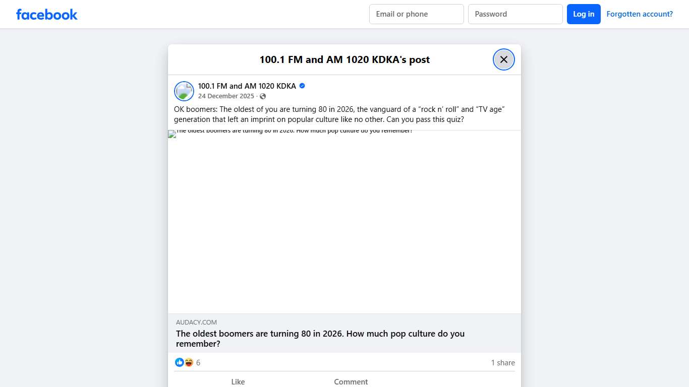 OK boomers: The oldest of you... - 100.1 FM and AM 1020 KDKA Facebook